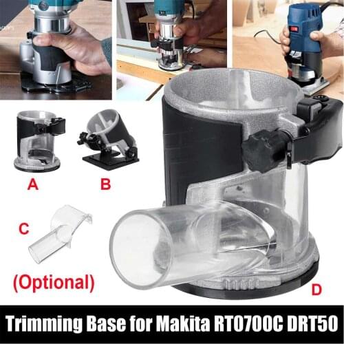 Aluminum Alloy Trimmer Base Set Dust Cover Board Woodworking Edge Cutter for Makita DRT50 RT0700C 3709 Electric Trimming Machine
