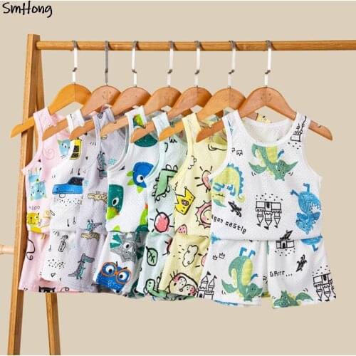 Summer Pajama Sets Animal Pijamas Childrens Pajamas Boys Set Girl Sets Kids Cotton Summer Clothing Sets for 1 to 9 Years