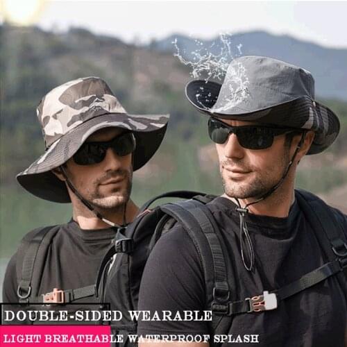 K129 Summer Hat Mens Panama Hat 2121 NewDouble-Sided Fisherman Hat Sunscreen Hat Fishing Hat Bucket Hat Golf Hat Sun Visor