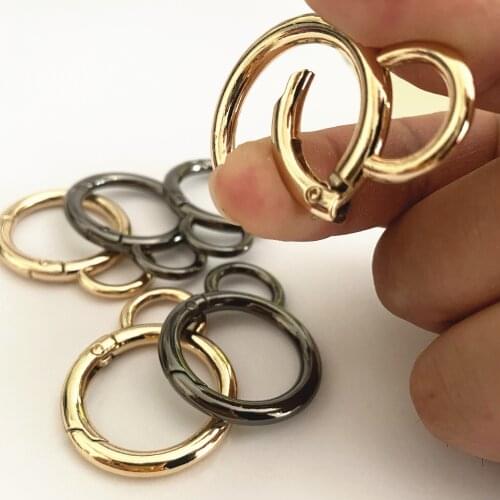 Metal Spring Gate Buckle O Ring Openable Keyring Pendant Clasp Snap Hooks For Bag Strap Web Holder DIY Accessories 10PCS