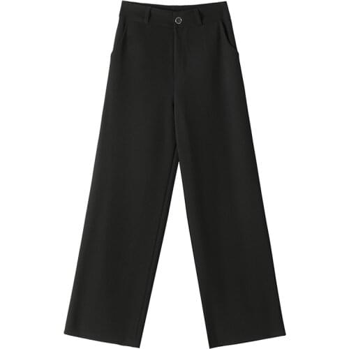 Fashion Korean Style Wide Leg Harajuku Baggy Black High Waisted Vintage Sweatpants Women Clothes Pants Streetwear 2021 Summer