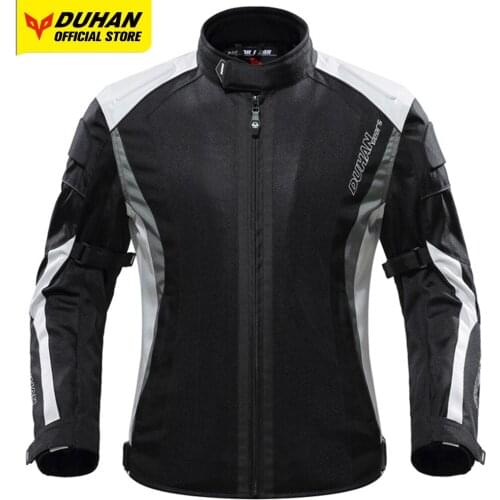DUHAN Motorcycle Jacket Men Motocross Detachable Body Protector Moto Riding Chaqueta Mesh Fabric Breathable Jaqueta Motoqueiro