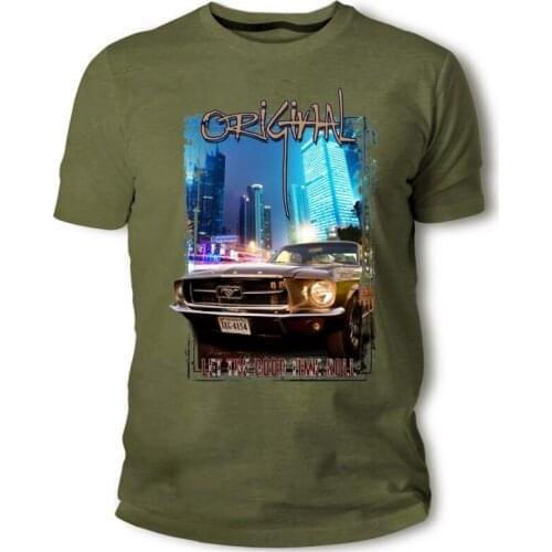 American Classic Muscle Car Mustang 1967 Braun Schwarz Auto Mens T Shirts Fashion 2019 Men Harajuku Hip Hop Brand Mens Tees