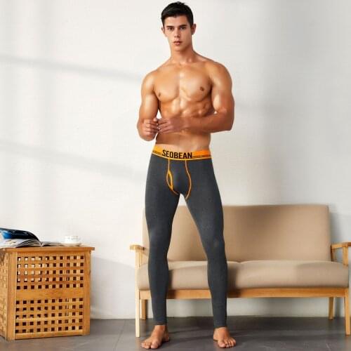 Mens long underwear thermal underwear men Thin long trousers Elastic breathable Cotton leggings winter underwear men