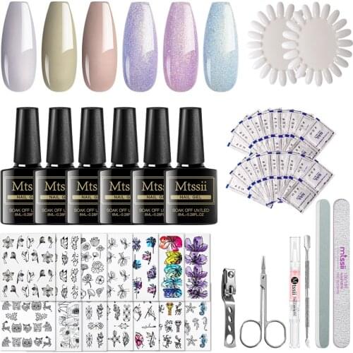 Mtssii Nail Polish Set Gel Hybrid Varnish Soak Off UV Gel LED Semi Permanent All For Manicure Nail Art Decoration Nail Gel kit