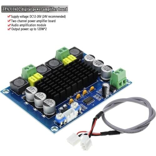 NEW XH-M543 High Power Digital Power Amplifier Board TPA3116D2 Audio Amplifier Module Dual Channel 2*120W Sensor