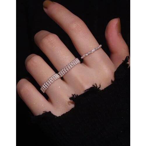 New Creative Retro Silver Plated Full Beads Loops Index Finger Rings For Women Girls Vintage Dainty Jewelry for Friend Wholesale