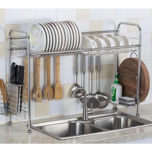 70cm/100cm Single Tier Over The Sink Dish Drying Rack Holder Shelf Drainer Storage Organizer Kitchen