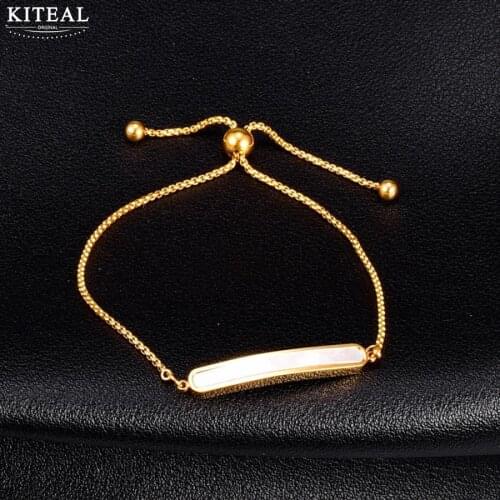 KITEAL floating charms Gold color bracelet charms for women Shell curved card, adjustable friendship bracelets men jewelry