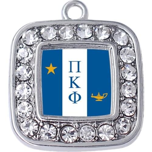 Clear Greek society fraternity logo symbol enamel sticker metal pendant customizable