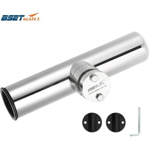 Rail Mount stainless steel 316 fishing rod holder rack pole bracket support with clamp on 3/4 to 1-1/4 inch marine boat hardware