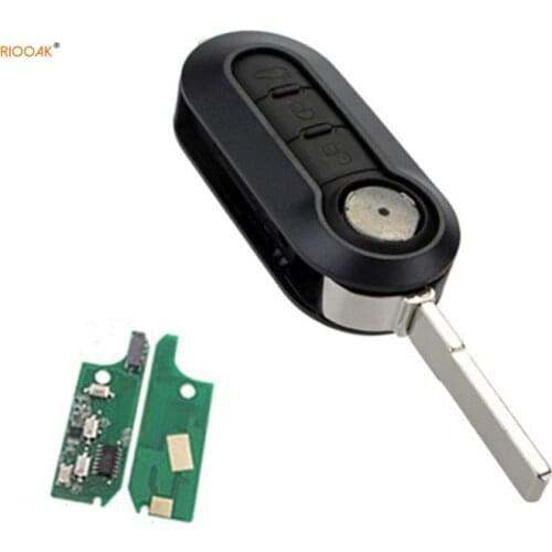 RIOOAK New For fiat 500 key 3 Button Remote Key 434mhz pcf7946 M.Marelli BSI System for FIAT:Ducato,Bravo,500Lauto key 2010-2016
