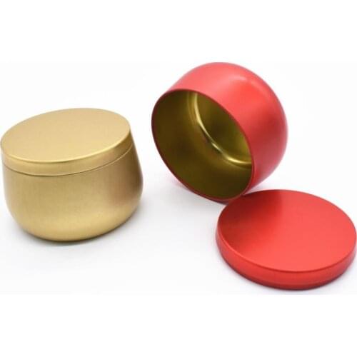 DIY Luxury Candle Jars with Lid Gold Bulk Round Candle Container Tins Empty Storage Box for DIY Salves Skin Care Beauty Samples