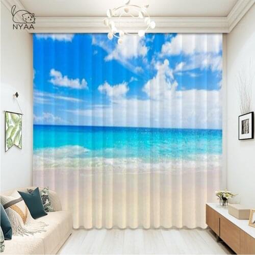Conch Starfish Shell Curtain Living Room Decor Bath Room Curtains For The Kitchen Blackout Curtains For The Room Micro Shading