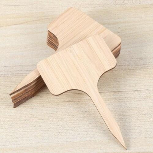 T-Type Bamboo Plant Labels Eco-Friendly Wooden Plant Sign Tags Garden Markers for Seed Potted Herbs Flowers Tools