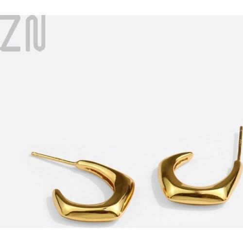 ZN Creative Geometric Earring Fashion Trendy Ear Accessories Jewelry Gifts Korean Style Simple Polygon Stud Earrings for Women
