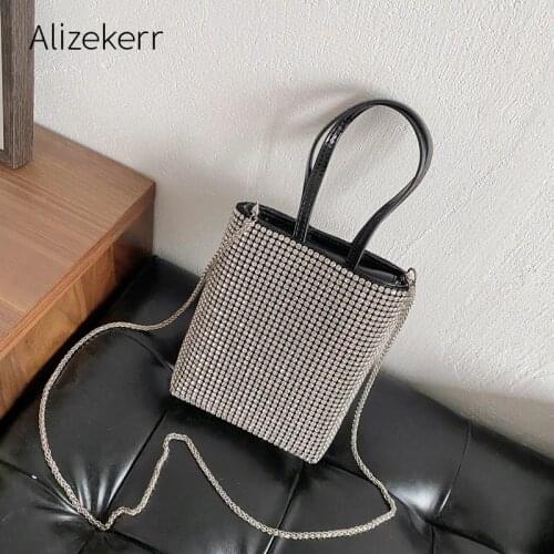 Diamonds Evening Handbag Women 2020 New Elegant Luxury Small Square Rhinestone Clutch Purse Female Chain Shoulder Bag Fashion