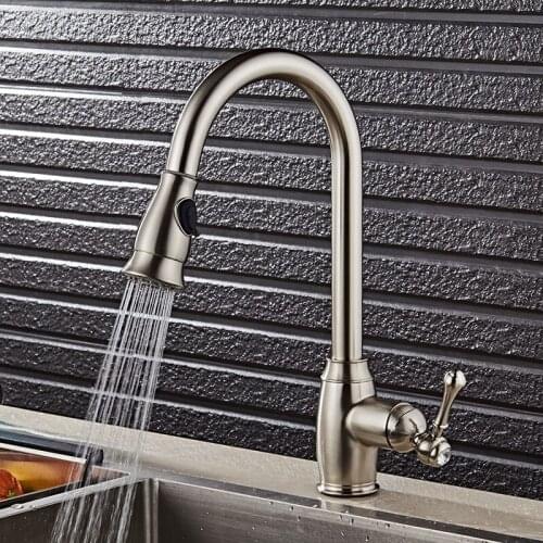 Vidric Newly Arrived Pull Out Kitchen Faucet Chrome/nickel/black Sink Mixer Tap 360 degree rotation kitchen mixer taps Kitchen T