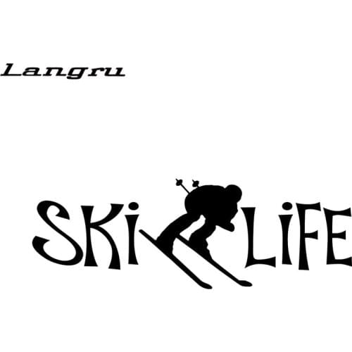 Langru Ski Life Vinyl Decals Window Bumper Sticker Car Skiing Skis Winter Sports Car Motorcycle Stickers Accessories Jdm