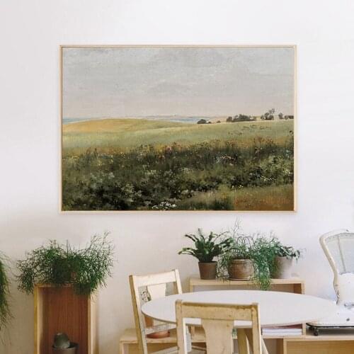 Vintage Spring Landscape Oil Painting Canvas Poster Country Natural Scenery Art Print Farmhouse Wall Pictures Living Room Decor