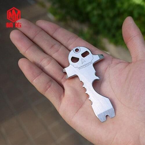 1PC Portable Stainless Steel Mini Tactical Crowbar Screwdriver Opener Multi-tool Kit Keychain Peandant Outdoor EDC Pocket Tool