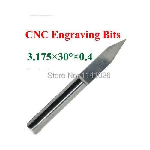 10 pcs 3.175MM Shank 30 Degree 0.4MM Flat Bottom CNC Router Tools, Cutting Bits,Carving Tools,V Shape Engraving Bit,PCB Cutters