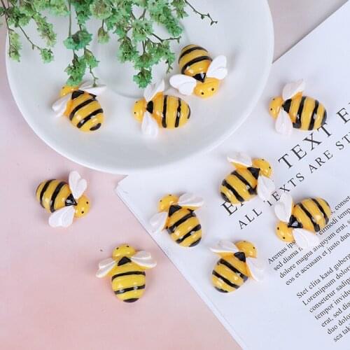10pcs Flat Back Resin Cabochon Bee DIY Flatback Scrapbooking Embellishment Craft