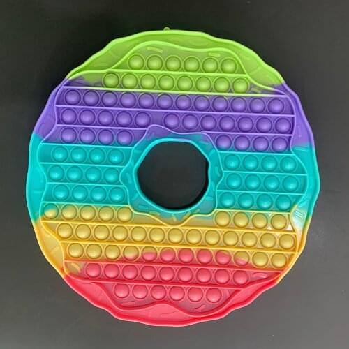 2022 Donut Rainbow Colors Push Bubble Fingertip Toys Anti-Stress Set Stress Reliever Squeeze Crafts Adults Kids Sensory Toys