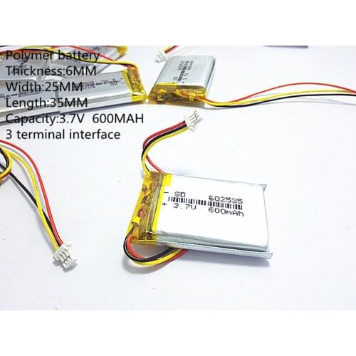 3.7V lithium polymer core 582535 602535 tachograph common rechargeable batteries