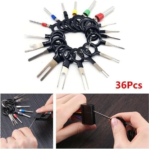 36Pcs Car Plug Terminal Remove Tool Set Key Pin Car Electrical Wire Crimp Connector Extractor Kit Auto Needle Removal Parts
