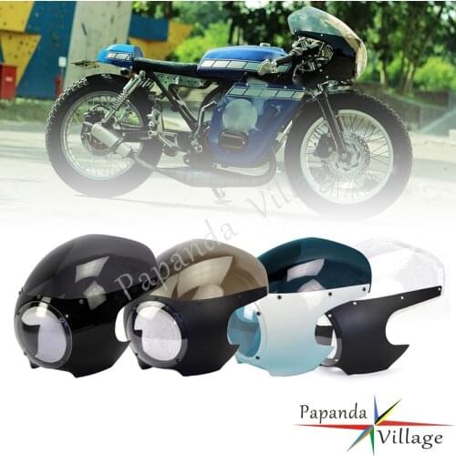 5.75" Cafe Racer Headlight Fairing Custom Retro Classic Drag Front Light Mask Cowl for Suzuki GN GR GS GT GZ Yamaha XS XJ XV 650