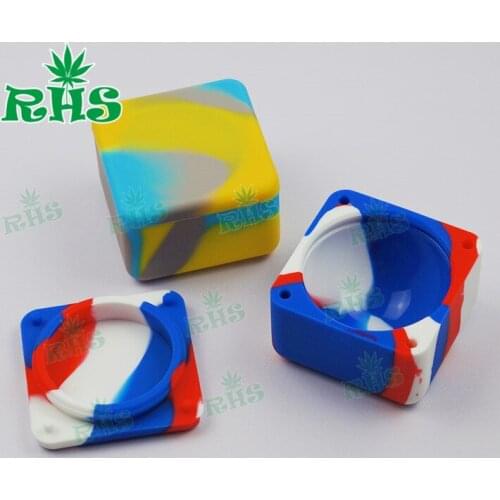 5pcs 37ml Large Food Garde Silicone Wax Oil Dab Container Non-stick Square Storage Oil Jar Box Free Shipping