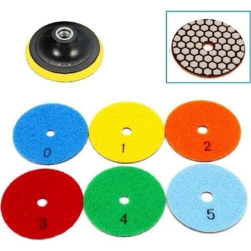 7pcs 4inch Diamond Dry Polishing Pad 100mm Sanding Discs For Granite Marble For Polishing And Dry Grinding