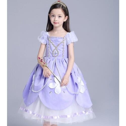 ABGMEDR Brand High End Princess Dresses Girls Party Dress for Sofia Costume Children Christmas Clothing Kids Wedding Dress
