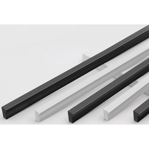 American Cabinet Handles Silver Black Drawer Door Pulls Aluminum Alloy Cupboard Pulls Wardrobe Door Handle Hardware Knobs