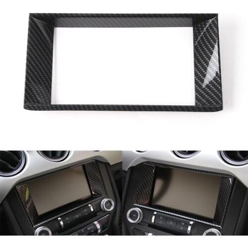 YAQUICKA For Ford Mustang 2015-2017 Car Navigation GPS Decoration Frame Trim Sticker Car-styling Car-covers Carbon Fiber Style