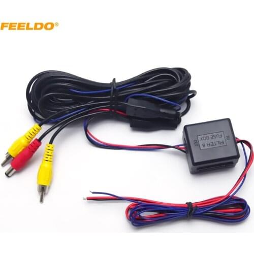 FEELDO 1set Car Rear View Camera Video & Power Wires Cables Stabilized Relay Capacitor LMZ Filter for VW AUDI BMW Cadilac Cars
