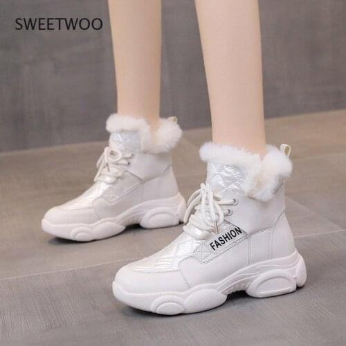 Plus velvet thick cotton short boots womens winter 2021 new thick-soled round toe lace-up snow boots warm cotton boots