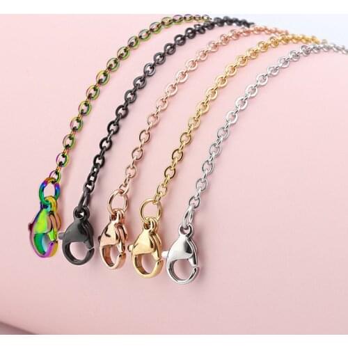 1pc Stainless Steel Necklace Chains 45cm + 5cm Adjustable Tail Chain DIY Jewelry Making Materials