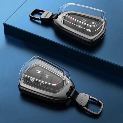 Aluminium Alloy TPU Key Holder Key Cover Case Shell For Cadillac ESV Escalade CTS XTS SRX ATS 2015 2016 2017 2018 CT5 XT5 XT6