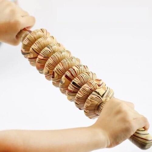 Wooden Exercise Roller Sport Injury Gym Body Leg Trigger Point Muscle Roller Sticks Massager Health Care Neck Roller Massage