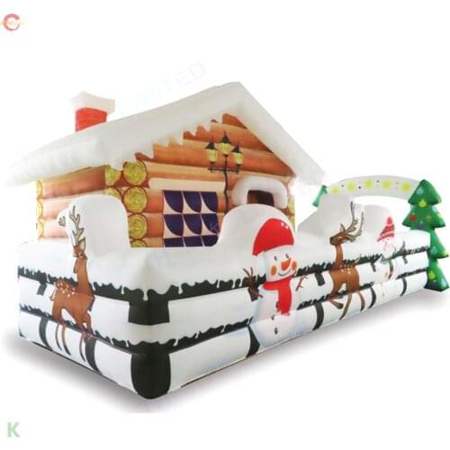 23*16.5 feet giant inflatable Santas Grotto Christmas House for sale with blower outdoor party event tents