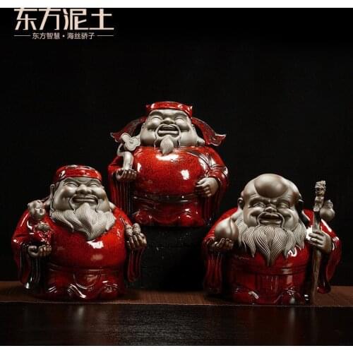 Clay ceramic fu lu shou samsung furnishing articles home sitting room adornment elder birthday a birthday present