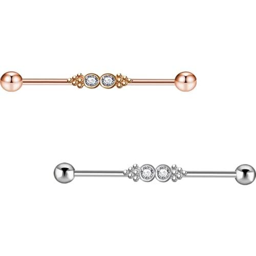 JUNLOWPY Industrial Barbells 16G Surgical Steel Industrial Piercing Jewelry for Women Men Tragus Earring Helix-Cartilage 50pcs