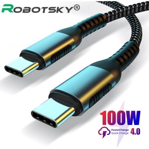 5A 100W USB C to USB Type C Cable USB C PD Fast Charging Cord USB-C Type-c Cable for MacBook iPad Samsung S20 S21 Huawei Xiaomi