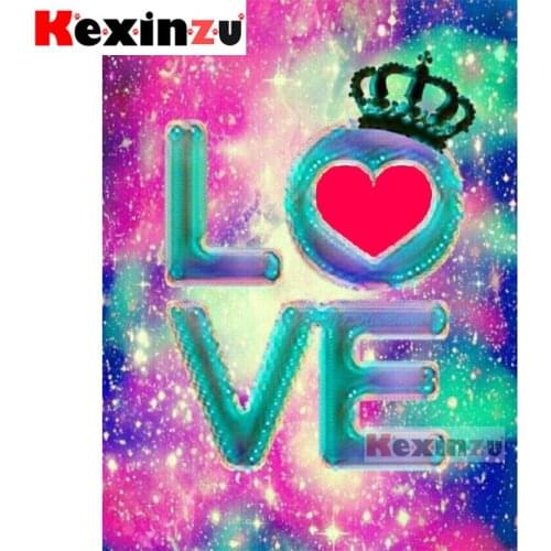 Kexinzu 5D Full DIY Square/Round Diamond Painting"Crown of love"3D Embroidery handcraft work Cross Stitch Home Decor 2440
