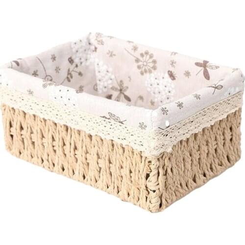 Accessory Storage Basket Bedroom Container Decor Hand-Woven Kitchen Linen