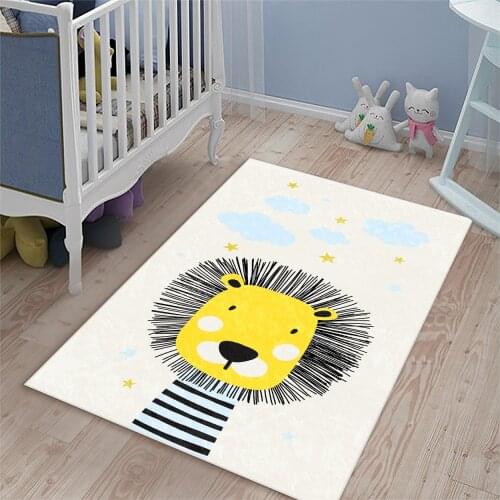 Lion figure rug kids room rug play mat starry living room