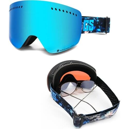 Gsou Snow Ski Goggles For Men and Women Adult Skiing Goggles Cylinder Double Layer Anti Fog Goggles Single