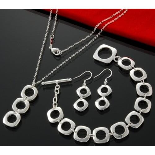 Fashion jewelry, Hot S925 Silver color Jewelry Sets Necklace & bracelet, jewelry,Brand New S0072